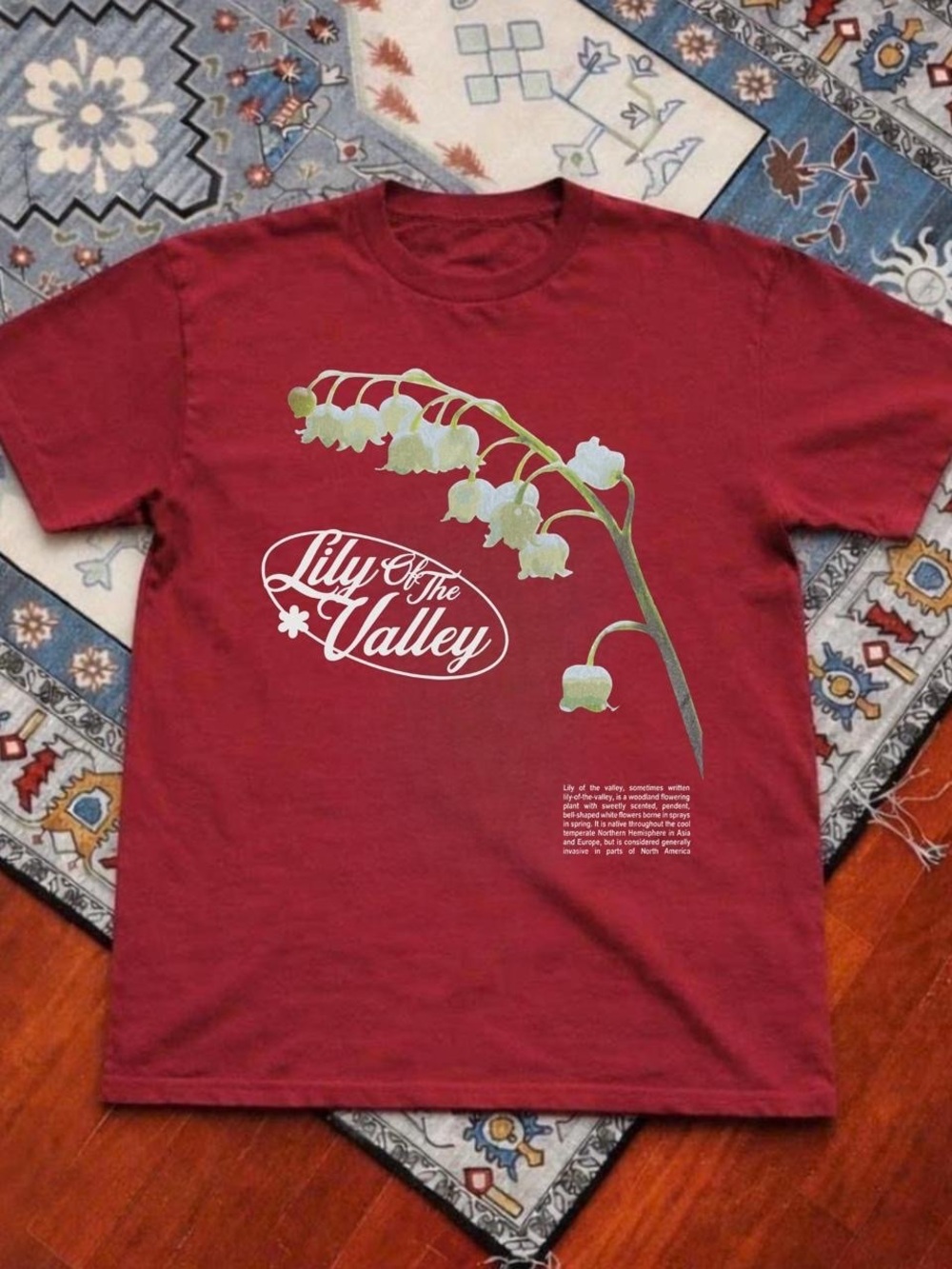 Gildan Red Lily of the Valley Graphic Tee